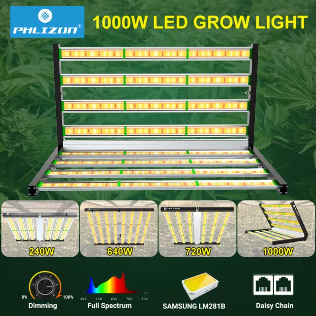 Phlizon 240W 640W 450W 1000W LED Grow Light Bar Full Spectrum Indoor Plant Lamp