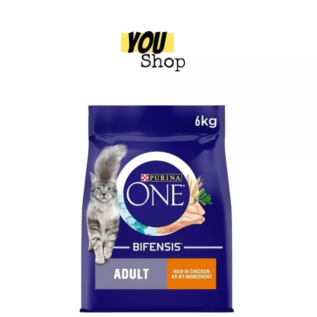 Purina One Adult Dry Cat Food Rich In Chicken 6kg, Packaging May Vary