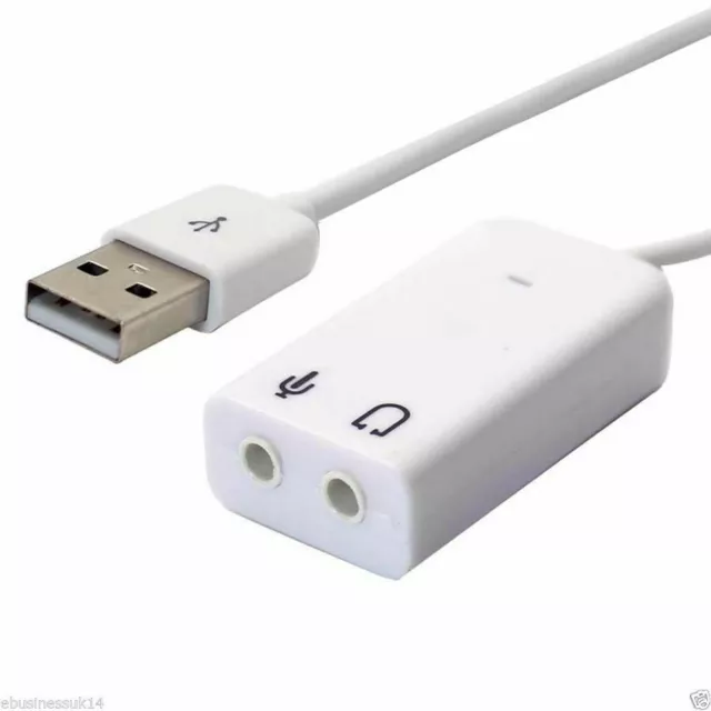 USB 2.0 Virtual 7.1 Channel Audio Sound Card Adapter 3D for PC XP Windows 7 Mac