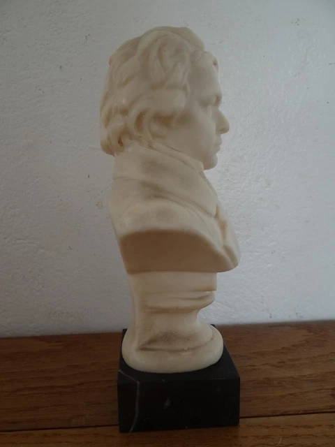 Melani S. Buste De Beethoven En Bronze Et Terrasse De Marbre