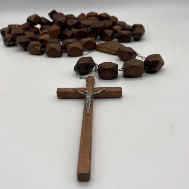 Vintage Extra Large Giant Wooden Rosary Beads