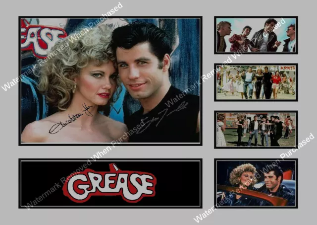 Grease 1978 Signed John Travolta Olivia Newton John A4 Photo Print