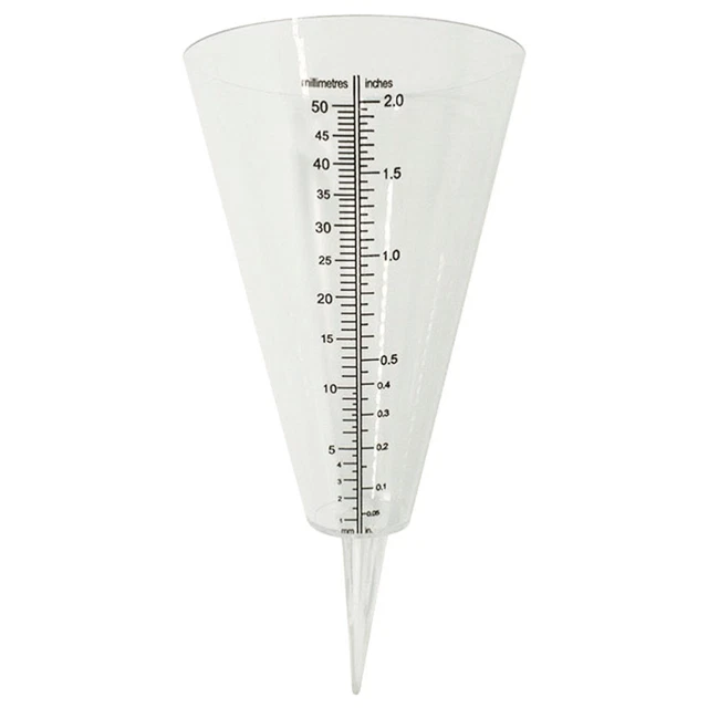 Transparent Rain Gauge Clear Water Rainfall Easy Read Scale Meter Outdoor