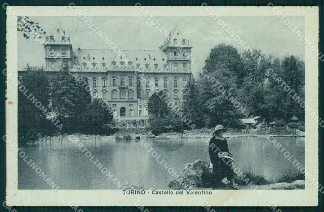 Ancienne Carte Postale Turin Lavandaises & Château Valentin - Italie Années 20