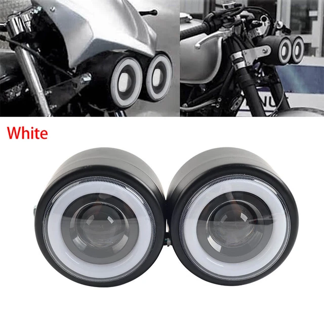 Doppia lampada faro moto per Harley Street Fighter universale