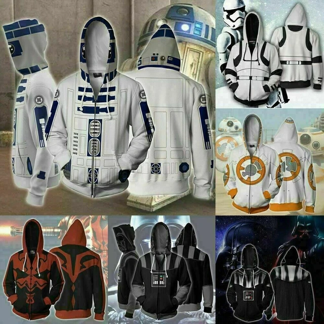 New Star Wars hoodie Cosplay BB8 R2D2 Sweatshirt Hooded 3D Print Jacket Coat