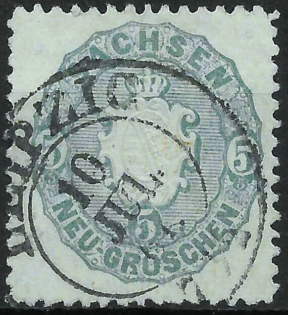 SACHSEN 1863... MiNr. 19a ...5 Ngr...BPP geprüft...K2 LEIPZIG
