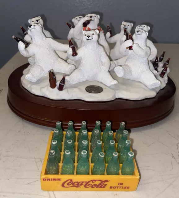 Vintage COCA COLA Heritage Music Box Collection 1995 Polar Bear And 24 Case