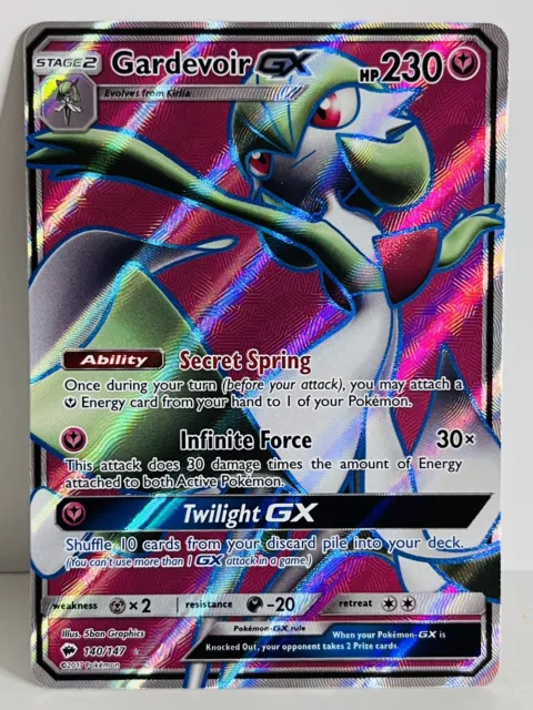 Gardevoir GX FULL ART ULTRA RARE 140/147 SM Burning Shadows Pokemon HOLO NM  2017