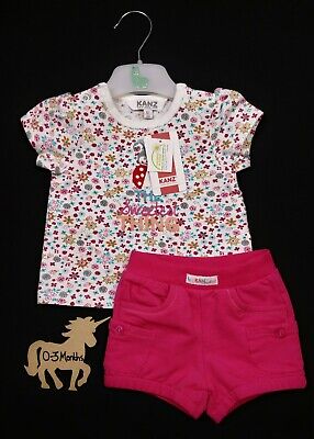 Baby Girls Clothes KANZ Pink Shorts & Ladybird T-Shirt Outfit 0-3 Months BNWT