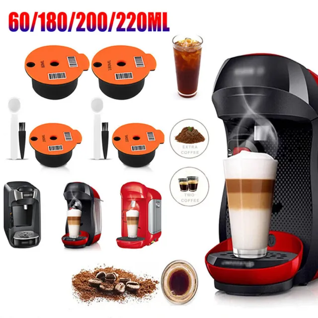 60-220ML Refillable/Reusable Coffee Capsule Pods Cups For Bosch Tassimo Machine