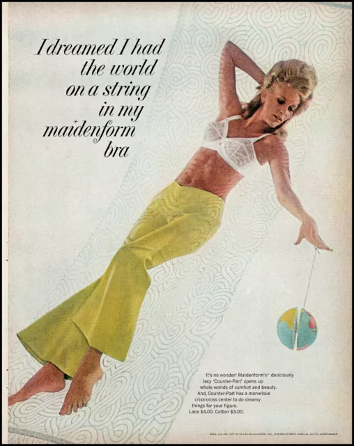 Vintage 1950s Maidenform Bra Print Ad
