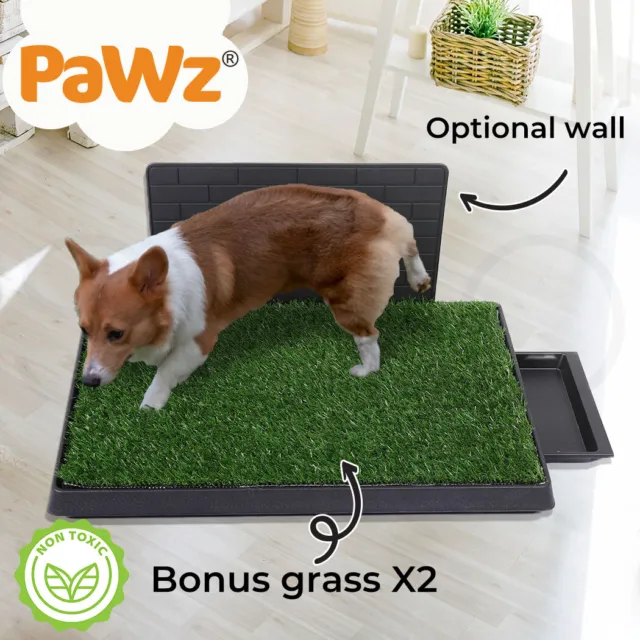 Pawz Grass Potty Training Indoor Dog Pet Portable Toilet Pad Tray Turf Mat Large