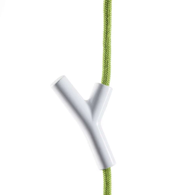 Authentics Porte Manteau Wardrobe 4 Crochets Chromés Brillants, Corde Vert, 3 m