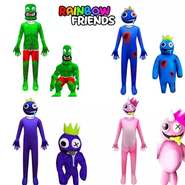 Halloween Roblox Rainbow Friends Kids Cosplay Costume Green Rainbow Friends  Jumpsuit 5-12 Years