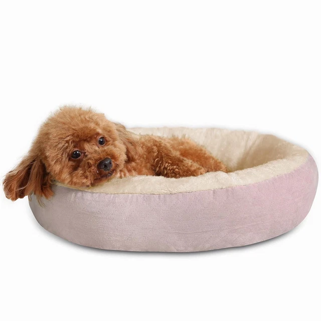 Dog Bed Donut Soft Round Plush Cat Beds For Calming Pet Anti Anxiety Washable 2