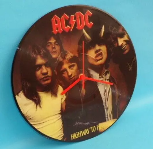 An Original AC/DC 12" Upcycled Vinyl Record CLOCK Ft - Highway To Hell SN12P082