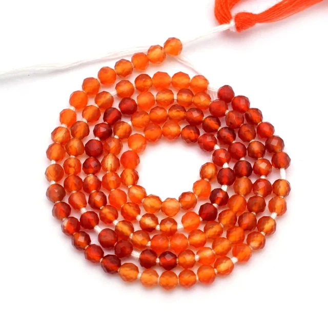 AAA+ Naturel Cornaline Pierre 2mm-2.5mm à Facettes Rondelle Perles 33cm 1 Strand