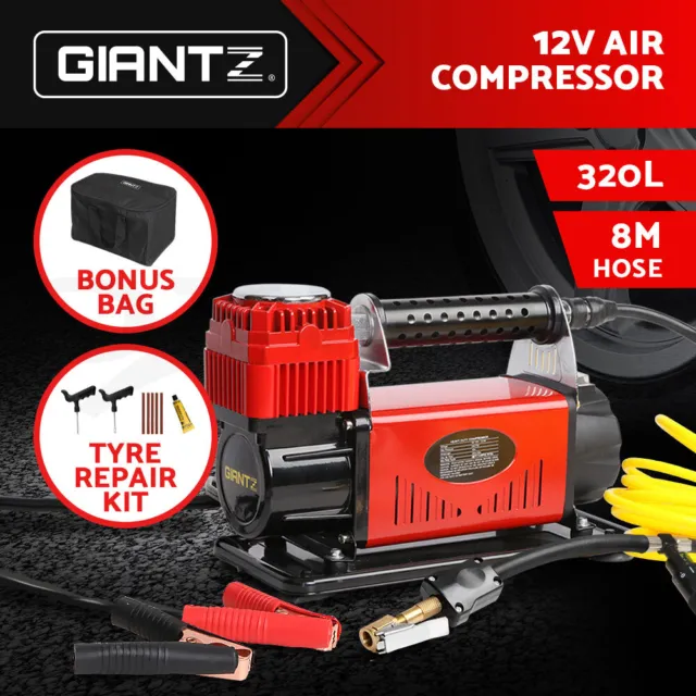 Giantz Air Compressor 12V Tyre Deflator Inflator 320L/min 4WD 4x4 Portable Car
