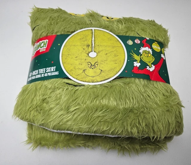 THE GRINCH TREE Skirt Christmas Furry Fuzzy Tree Skirt 48" Round Embroidered £47.02 PicClick UK