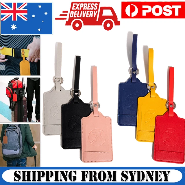 Leather Luggage Tags Suitcase ID Card Name Label Baggage Holiday Travel Tags  AU