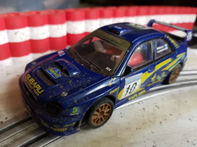 SCX SLOTCAR SUBARU IMPREZA WRC 4x4 SCHMUTZEFFEKT MAKINEN LINDSTOM GETESTET & FUNKTIONIERT