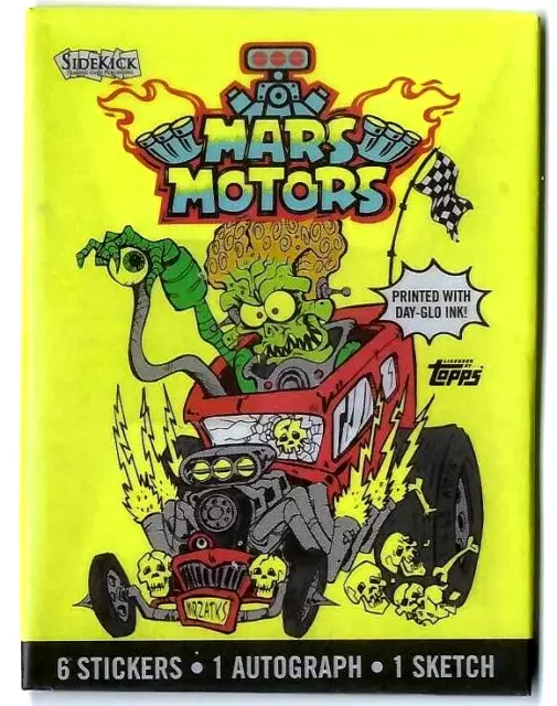 2021 Mars Attacks Uprisingmars Motors Pack 1 Sketch 1 Autographed Card + 6 Stkrs