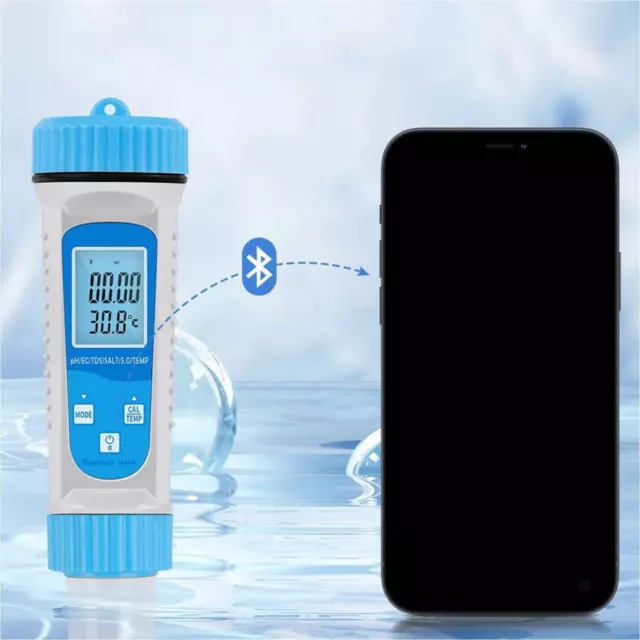 Water Quality Tester PH Temp Water Test Meter Accurate 6 in 1 Water Quality