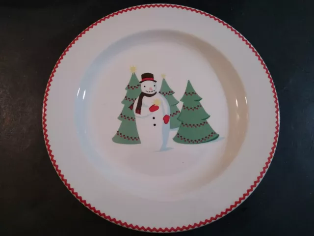 Martha Stewart Winter Jubilee salad plate motif Snowman & star