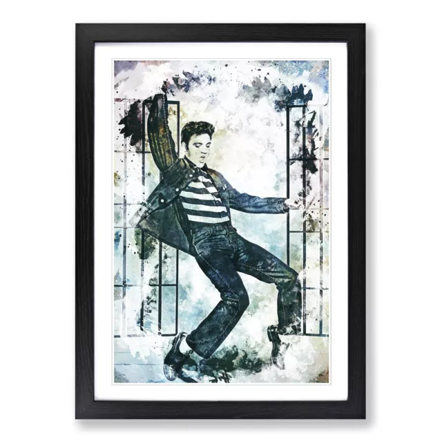 Elvis Presley Dancing In Abstract Wall Art Print Framed Canvas Picture Poster