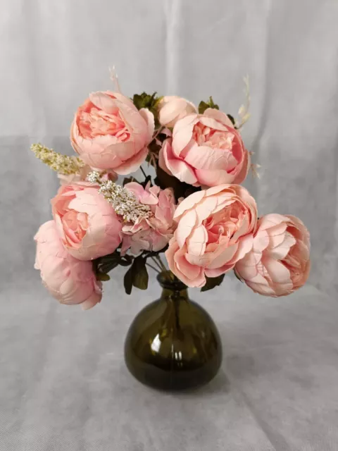 Luxury Silk Pink Artificial Peony Bouquet Flowers Home Wedding Decor