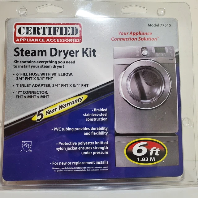 CERTIFIED APPLIANCE BRAIDED StainlessSteel 6ft Steam Dryer