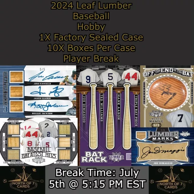TY COBB 2024 Leaf Lumber Baseball 1X Case Player Break 3 2.49