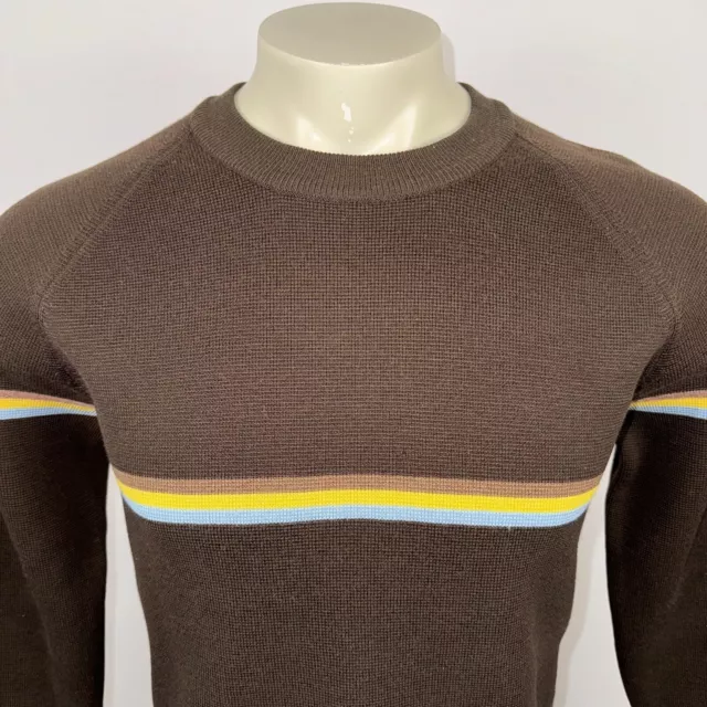 VINTAGE 60S 70S Sweater Ski Striped Apres Ski Wool Ski Bum Retro Mod ...