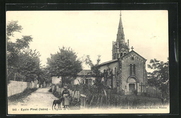CPA Eyzin-Pinet, L´Eglise de Chaumont 1905