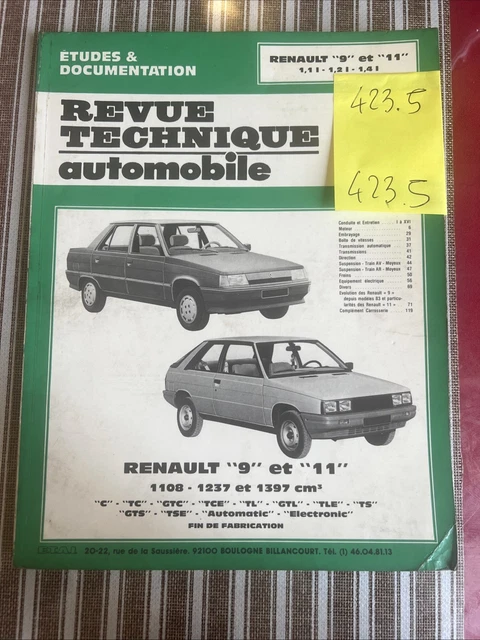 Revue Technique Renault 11 (R11) TC GTC TL GTL GTS TSE - Occasion, Bon état D'usage