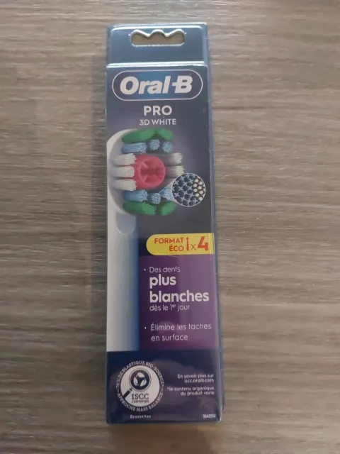 Pack 4 Brossettes Oral B 3D White Pro Têtes brosse à dent électrique