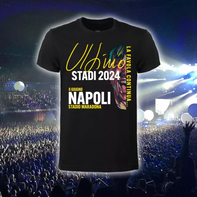 T-Shirt Ultimo Stadi 2024 Maglia Concerto Roma Napoli Torino Maglietta Nera