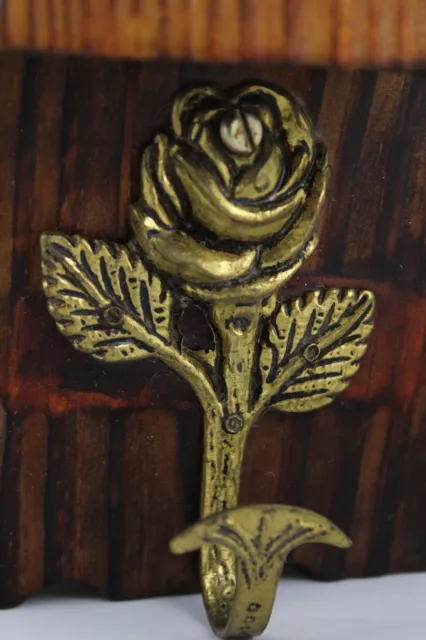 Antiguo CUELGA LLAVES Termometro Pared Colgador Soporte Madera  AÑOS 80 Retro 3