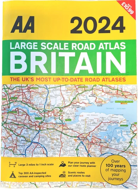 AA Large Scale Road Atlas Map Britain 2024 Latest Edition (83460)