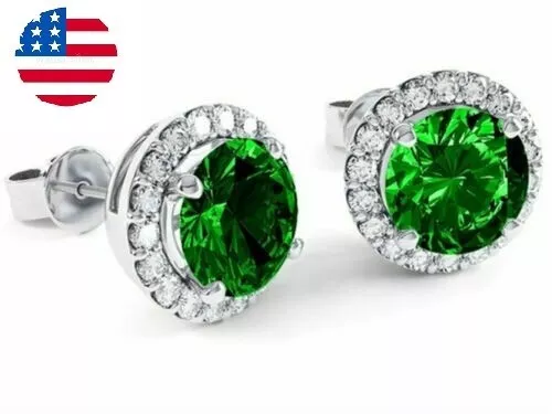 Bonitos Aretes de plata 925 con flor Para Mujer joyería de Cristal Verde un par