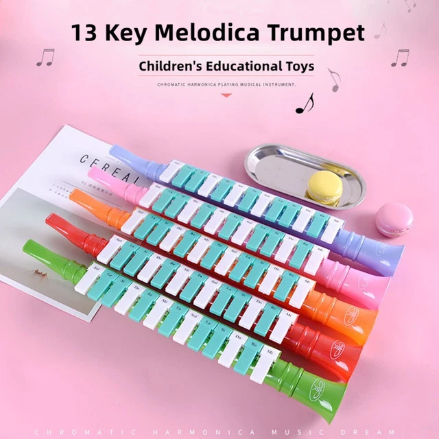 TRAVEL FRIENDLY 13 Key Melodica Trumpet Mouth Organ for Kids Musical
