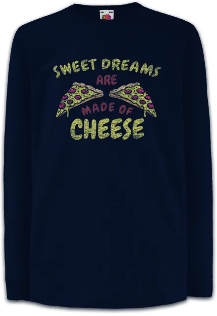T-shirt a maniche lunghe bambini Sweet Dreams Are Made Of Cheese pizza divertimento