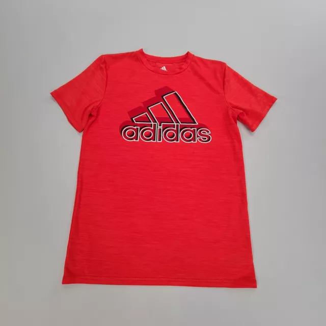 Adidas Shirt Boys Large Orange Casual Outdoors Comfort Short Sleeve Youth Kids