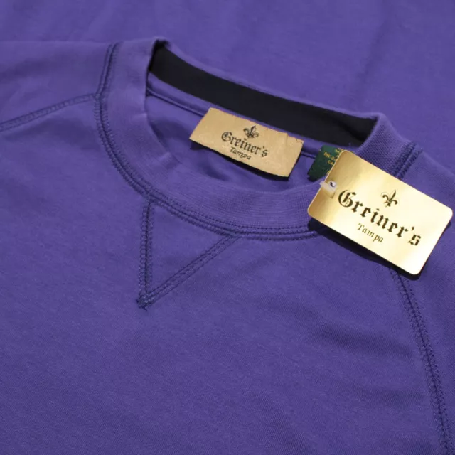 Greiner's NWT Crew Neck Sweater Size M US In Solid Purple 100% Cotton