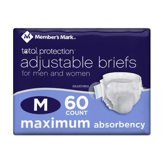 Men or Women Adjustable Briefs Large 48 CT. Costco Members Mark