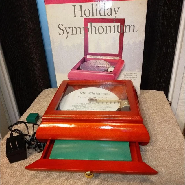 オルゴール 550 Mr. Christmas Holiday Symphonium Vtg Mr. Christmas Holiday Symphonium Music Box 24 Disc