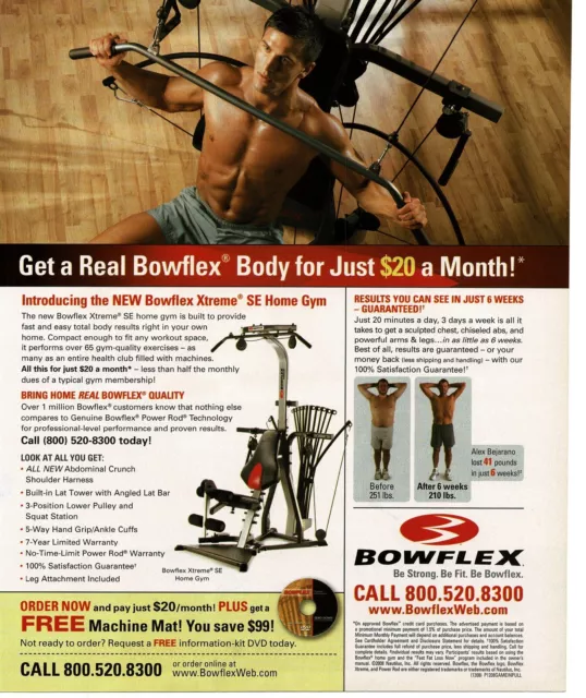 2008 Bowflex Home Gym Weight Training Lifting Exercise Vintage Print Ad