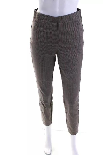 Rag & Bone Womens Plaid Skinny Keg Dress Pants Beige Black Cotton Size 4