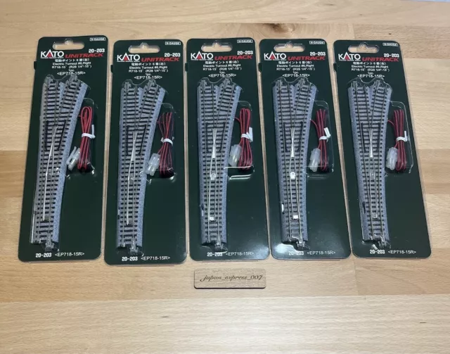 [Set of 5] KATO N Scale 20-203 Unitrack Electric Turnout #6 Right New Japan F/S